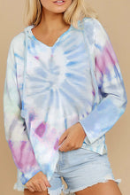 Load image into Gallery viewer, Long Sleeve Tie-dye Print Drawstring Hoodie - Yaze Jeans
