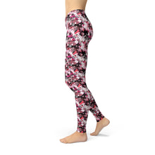 Load image into Gallery viewer, Jean Red Pink Hearts Leggings - Yaze Jeans
