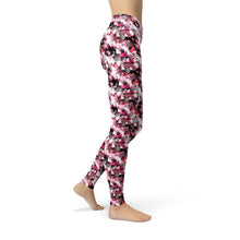 Load image into Gallery viewer, Jean Red Pink Hearts Leggings - Yaze Jeans
